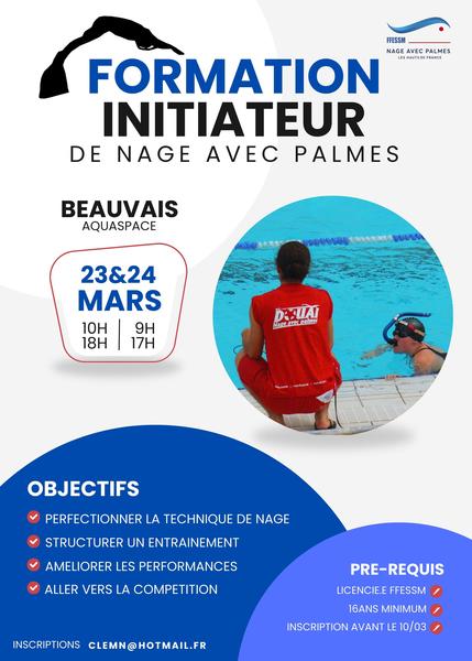 Initiateur Nage avec Palmes Beauvais 23&24 Mars