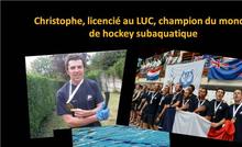 Christophe, licencié au Luc, champion du monde de Hockey subaquatique